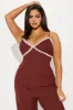 In Your Dreams Ribbed PJ Pant Set - Chocolate sold by Fashion Nova