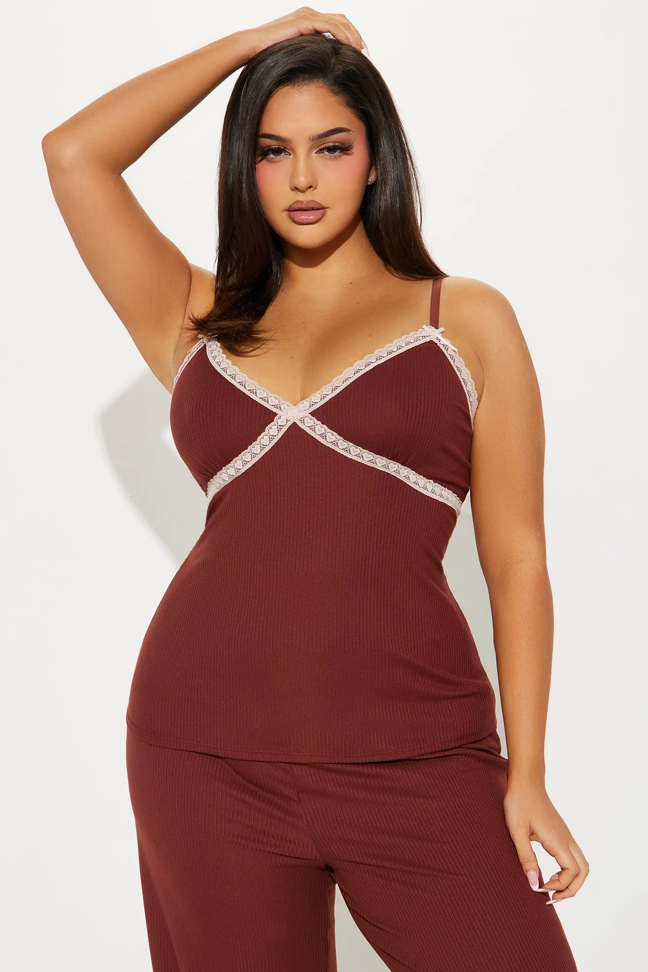 In Your Dreams Ribbed PJ Pant Set - Chocolate sold by Fashion Nova product image thumbnail 5