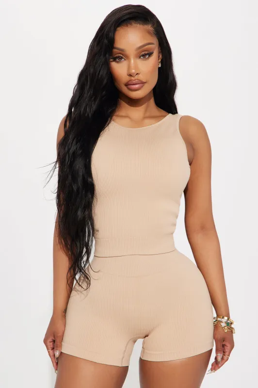 Body Snatch Effortless Seamless Active Top - Tan sold by Fashion Nova
