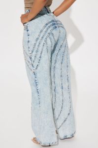Copenhagen Non Stretch Tinted Wide Leg Jean - Light Wash sold by Fashion Nova