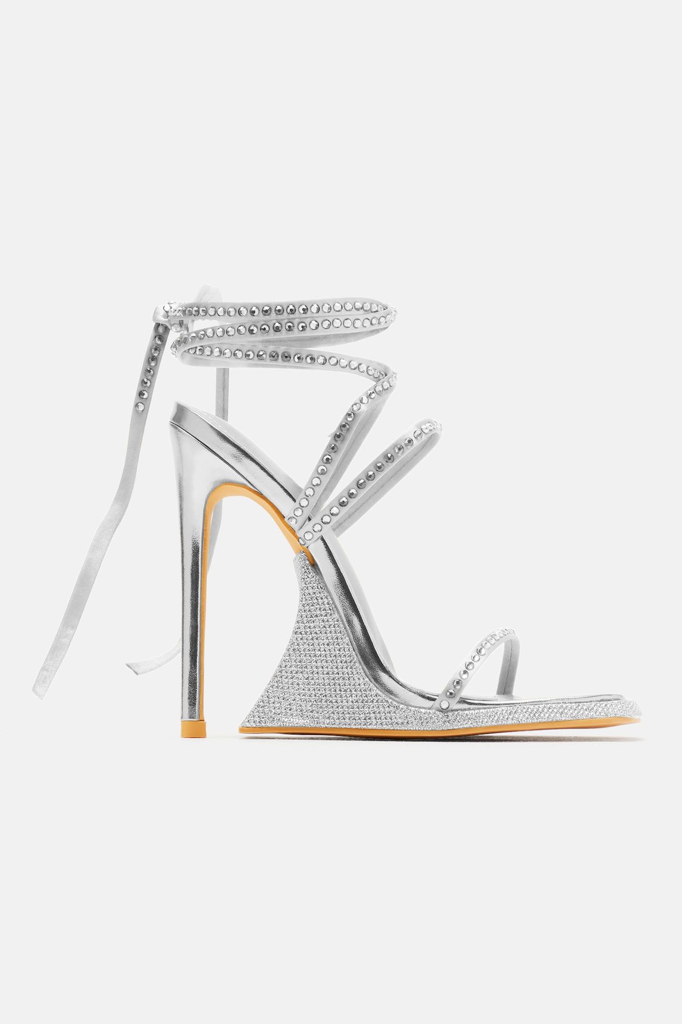 Becoming Richer Wrap Up Heeled Sandals - Silver sold by Fashion Nova product image thumbnail 5