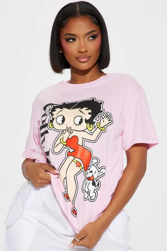 Can't Get Enough Betty Boop Graphic Tee - Pink sold by Fashion Nova