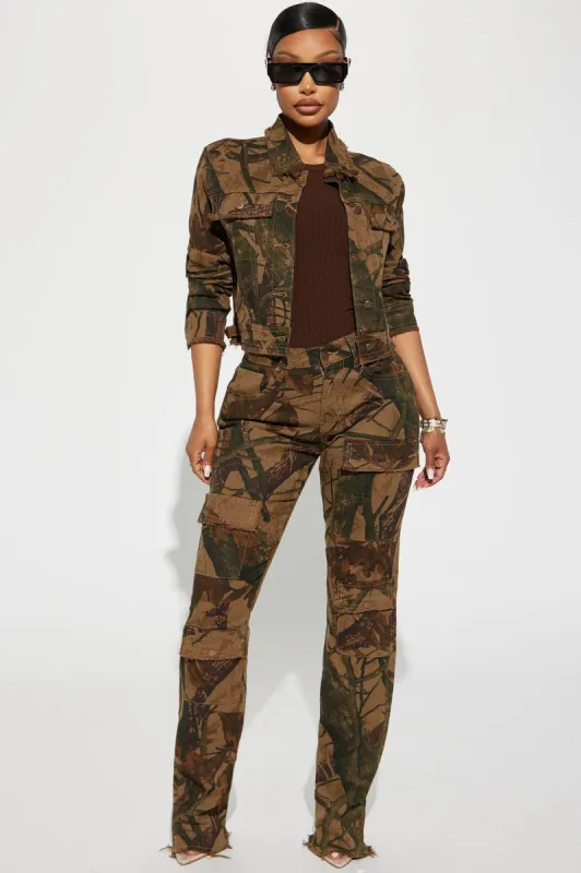 In The Wild Camo Stretch Cargo Jeans - Camouflage sold by Fashion Nova