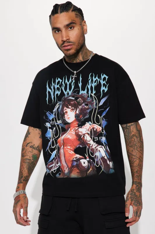 New Life New Feels Short Sleeve Tee - Black sold by Fashion Nova