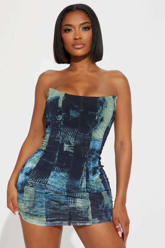 112 Mesh Mini Dress - Green/combo sold by Fashion Nova