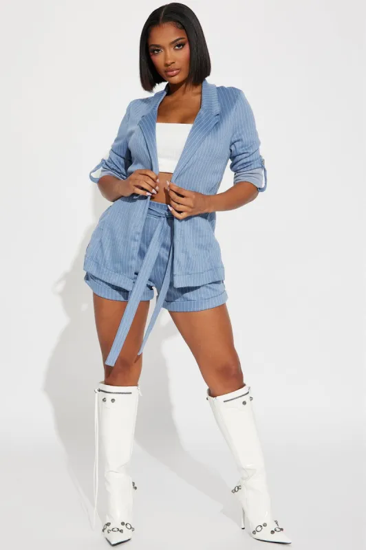Always On Call Blazer Short Set - Blue sold by Fashion Nova