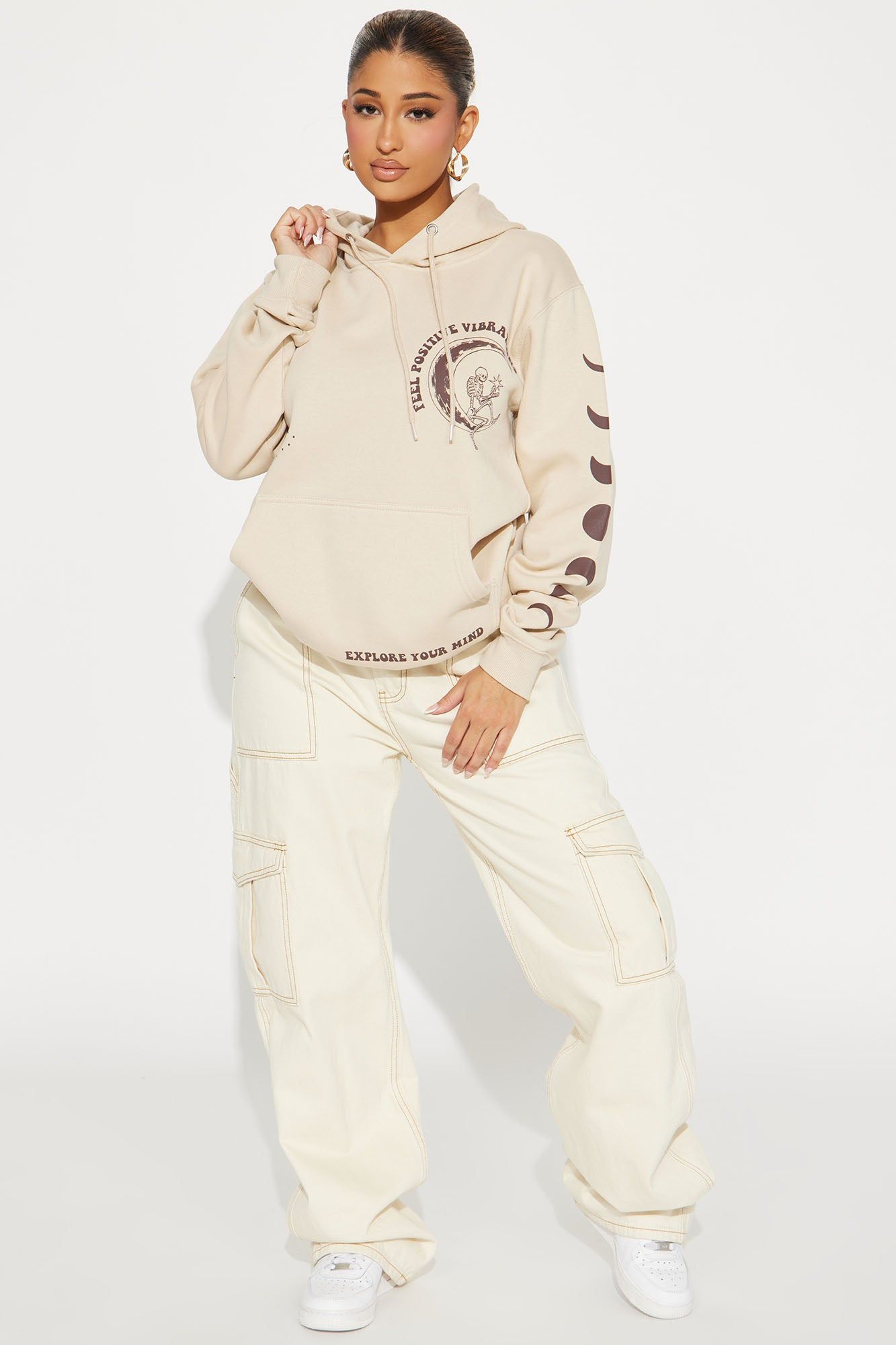 Positive Energy Oversized Hoodie - Beige sold by Fashion Nova product image thumbnail 2