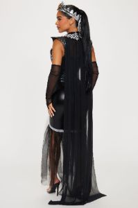Queen Of Darkness 4 Piece Costume Set - Black/Silver sold by Fashion Nova