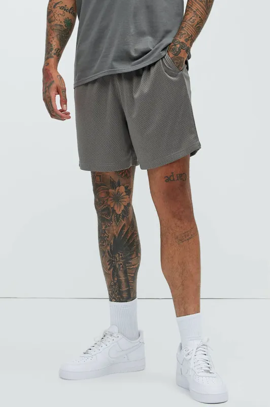 Ronnie Mesh Shorts - Grey sold by Fashion Nova