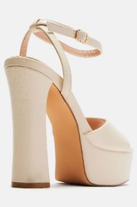 Eliza Platform Heels - Beige sold by Fashion Nova