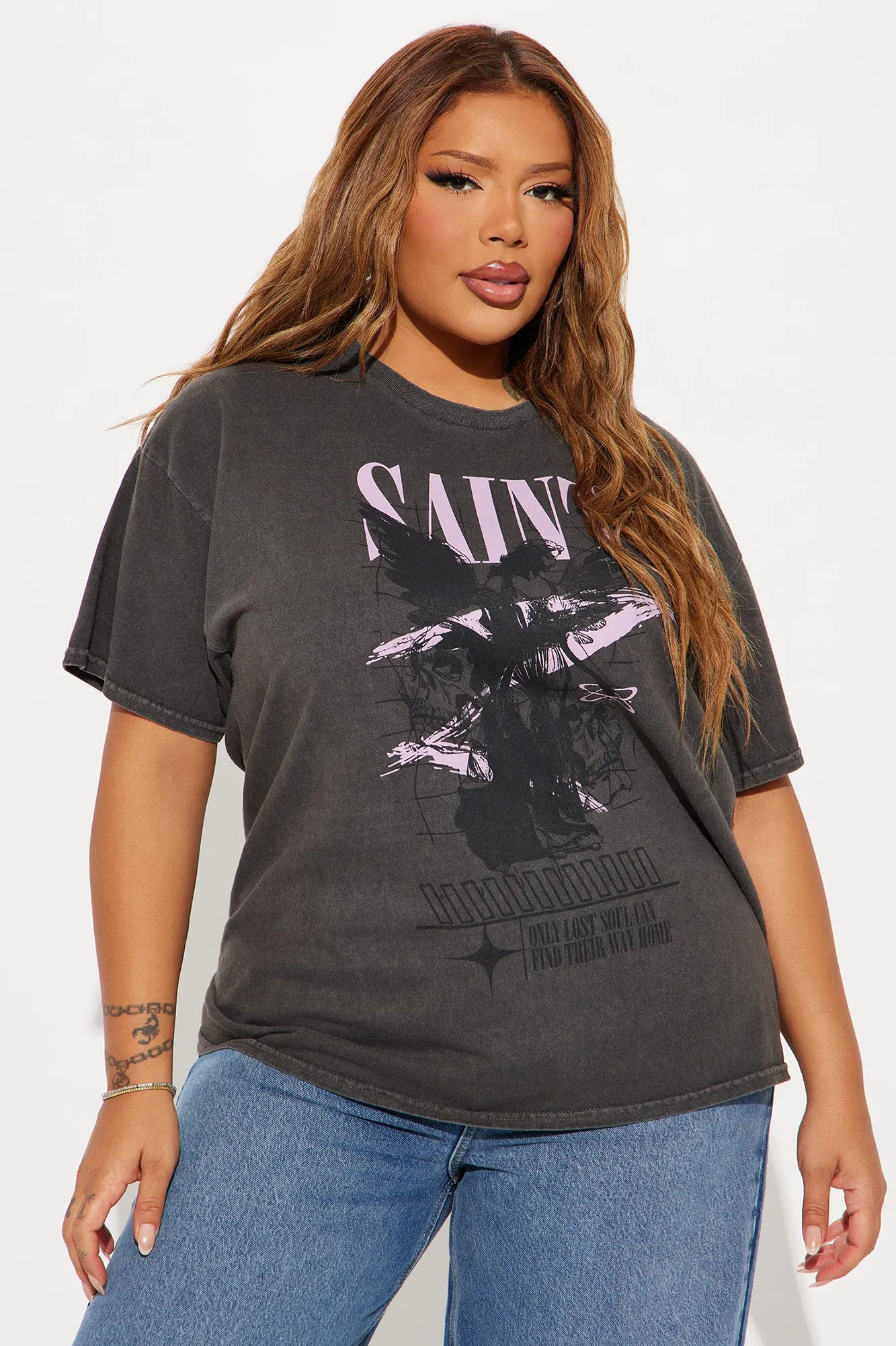 Shes A Saint Washed Tshirt - Charcoal sold by Fashion Nova product image thumbnail 5