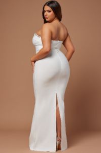 Odessa Embellished Bandage Gown - White sold by Fashion Nova