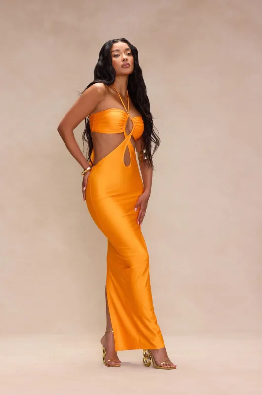 Jacky Cut Out Maxi Dress - Neon Orange sold by Fashion Nova