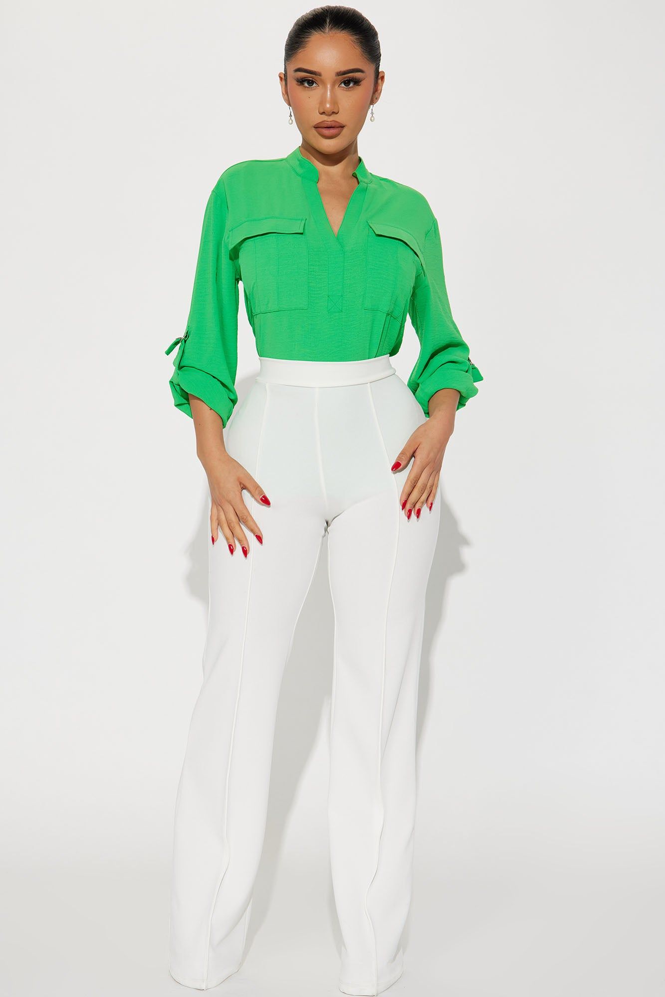 Solange Blouse Top - Kelly Green sold by Fashion Nova product image thumbnail 2