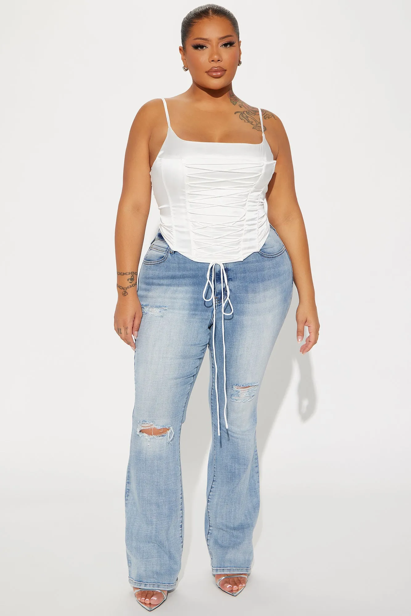 Margot Satin Corset Top - Ivory sold by Fashion Nova product image thumbnail 5