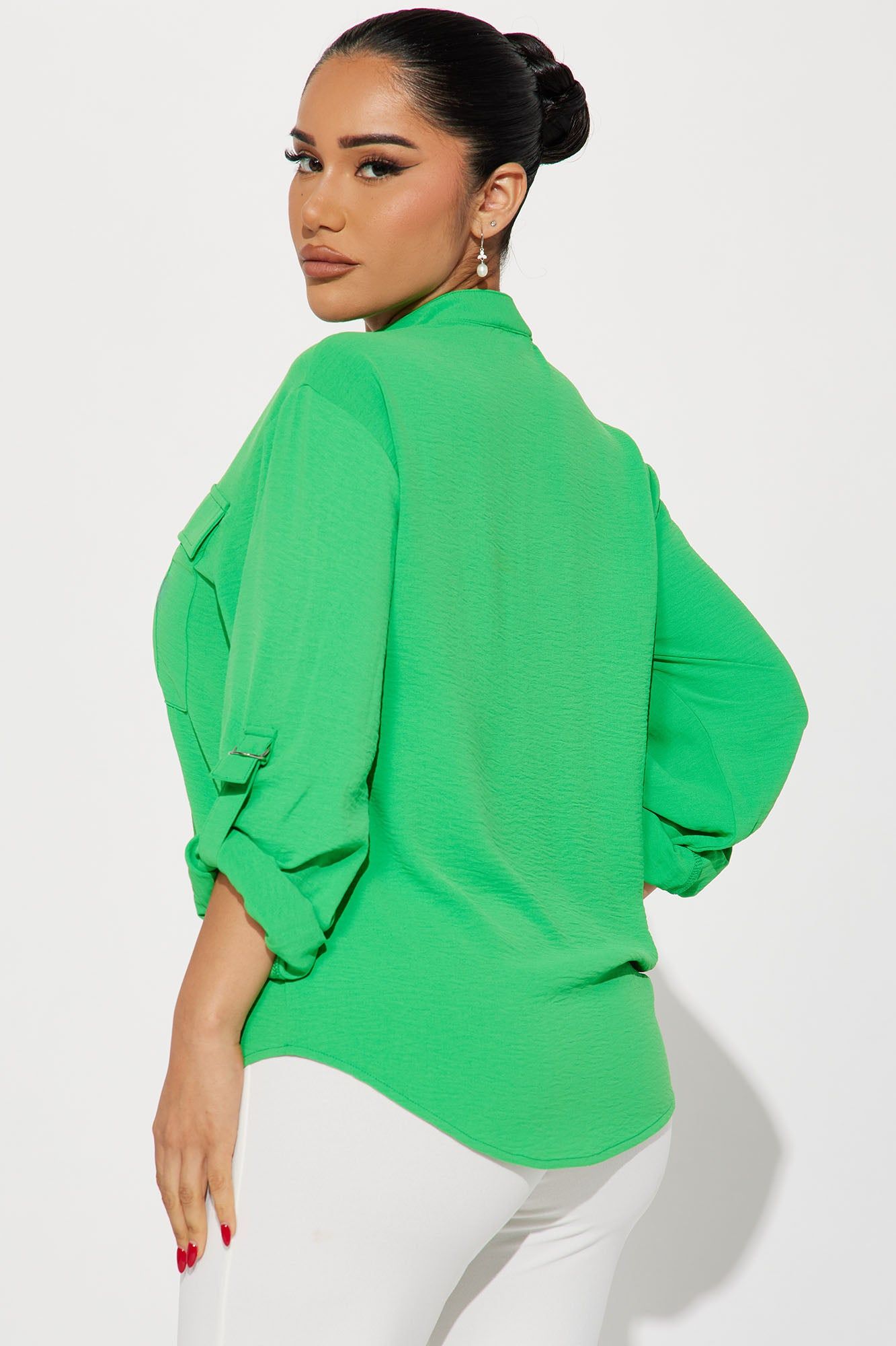 Solange Blouse Top - Kelly Green sold by Fashion Nova product image thumbnail 3