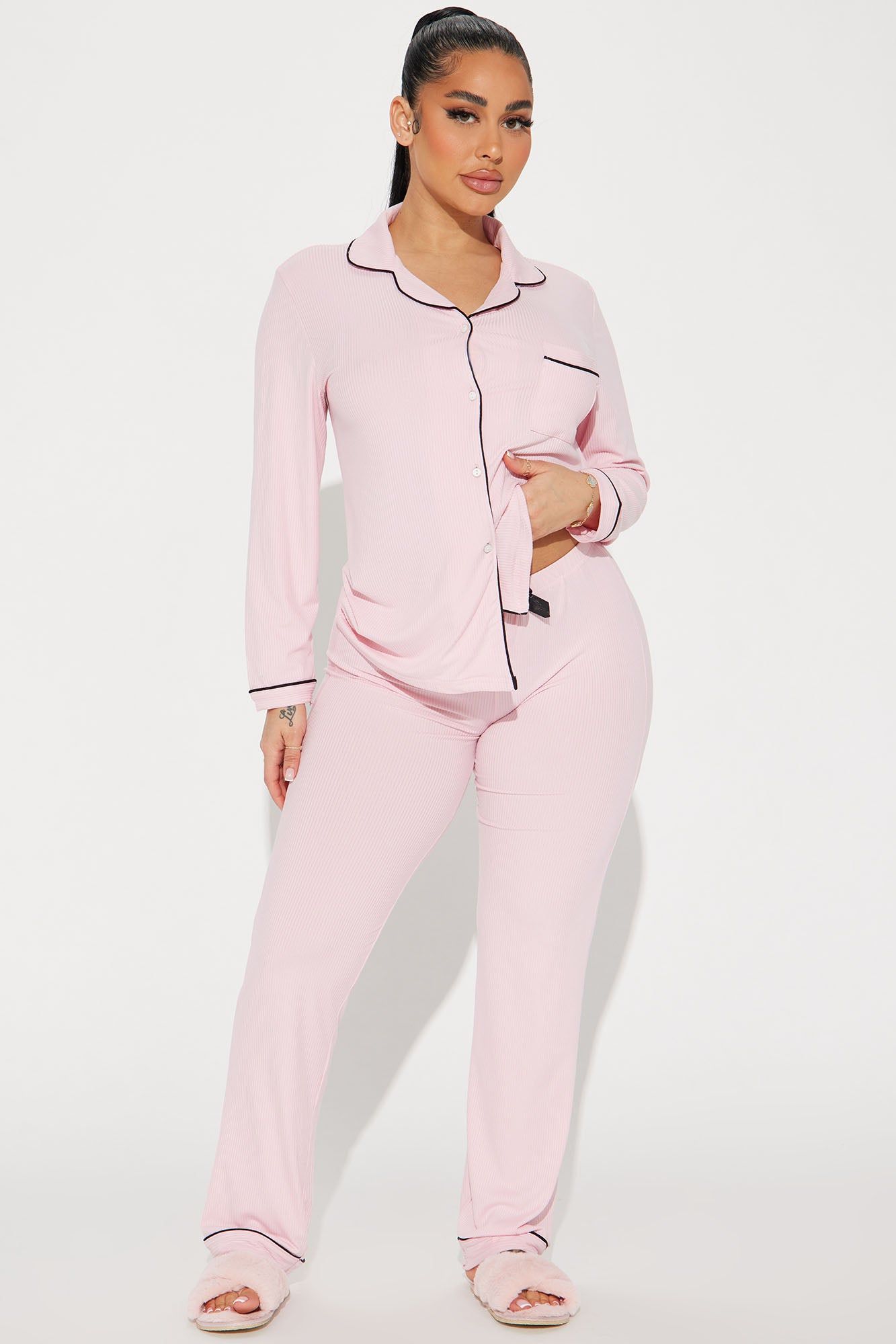 Cozy And Snuggly PJ Pants Set - Blush sold by Fashion Nova