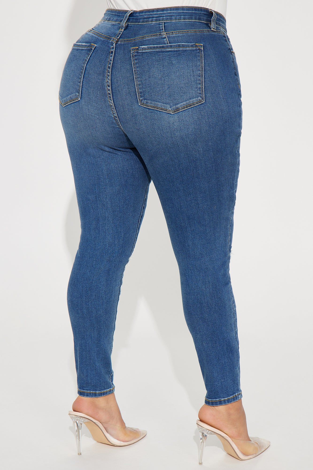 Kinsley Control Curvy Stretch Skinny Jeans - Medium Wash sold by Fashion Nova product image thumbnail 8