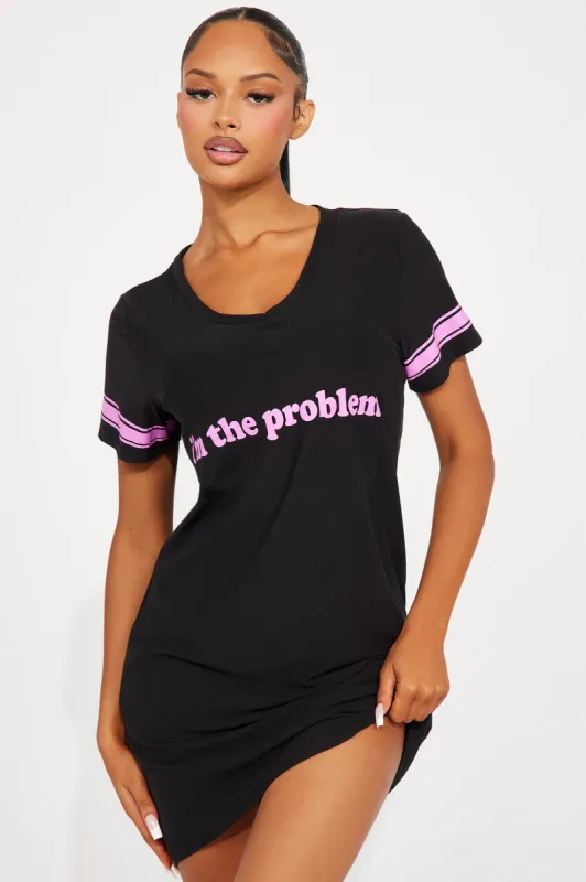 I'm The Problem PJ Sleep Shirt  - Black/Pink sold by Fashion Nova