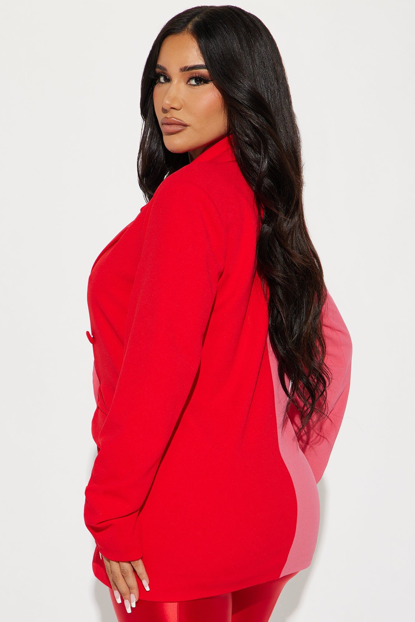 Off To Downtown Color Block Blazer - Pink/combo sold by Fashion Nova product image thumbnail 3
