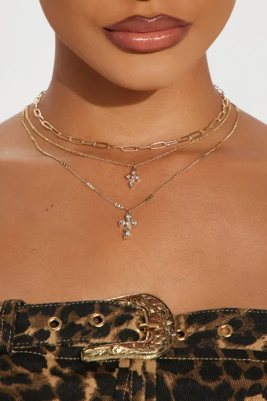 Crossed Paths Layered Necklace - Gold sold by Fashion Nova