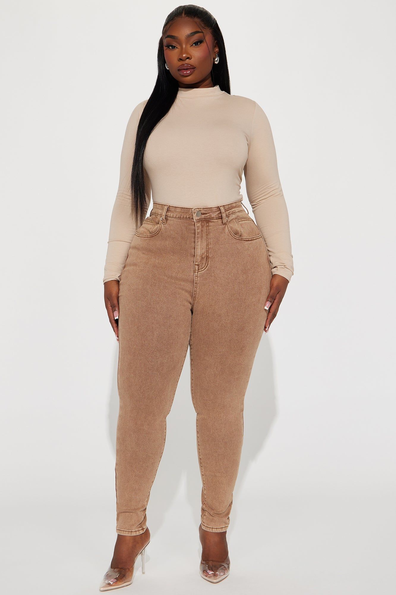 Shape Up Sculpting Stretch Skinny Jeans - Brown sold by Fashion Nova product image thumbnail 5