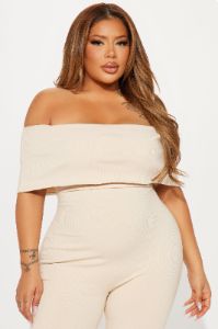 Janelle Snatched Jumpsuit - Cream sold by Fashion Nova