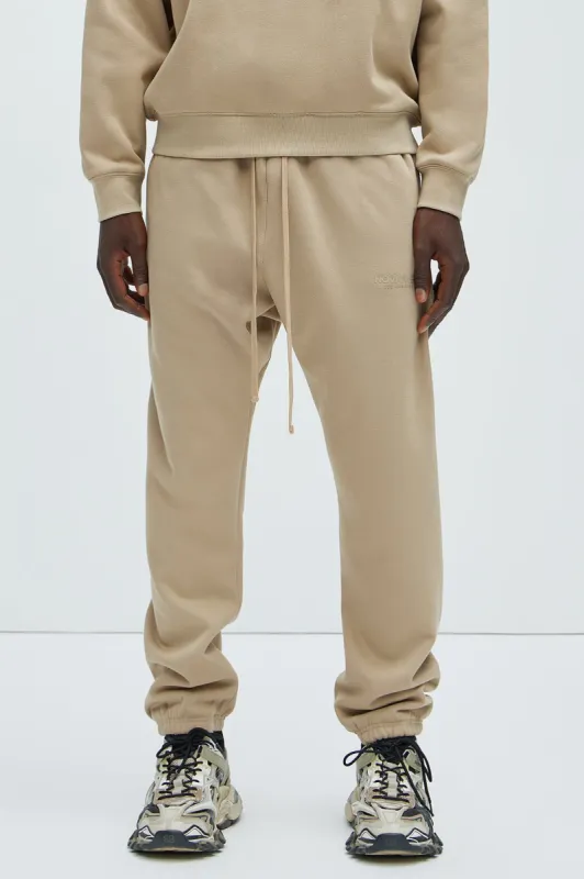 Tyson Novamen Heavyweight Sweat Jogger - Taupe sold by Fashion Nova