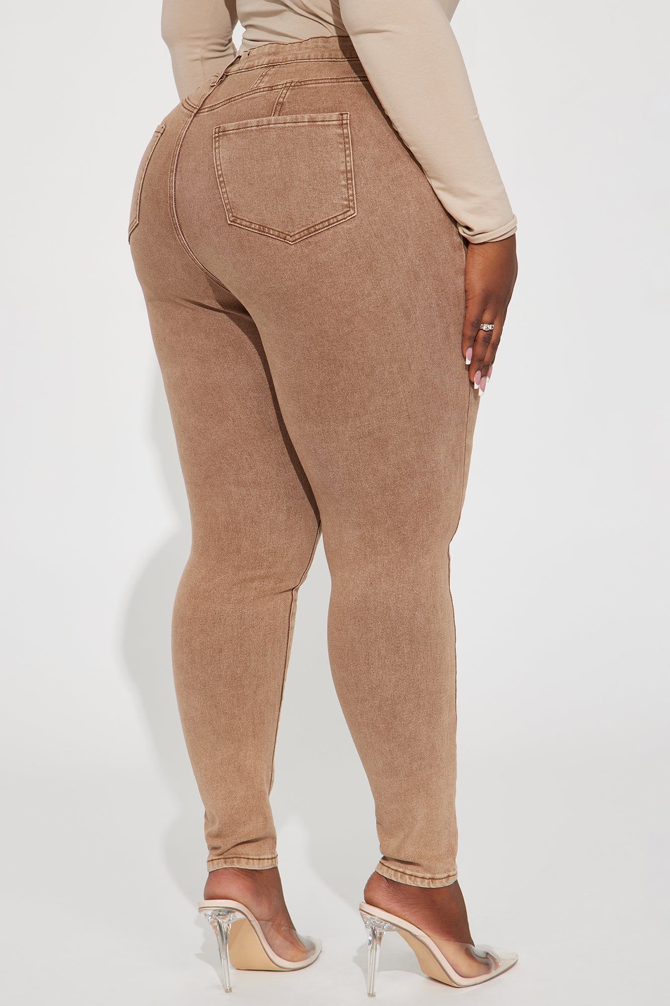 Shape Up Sculpting Stretch Skinny Jeans - Brown sold by Fashion Nova product image thumbnail 7