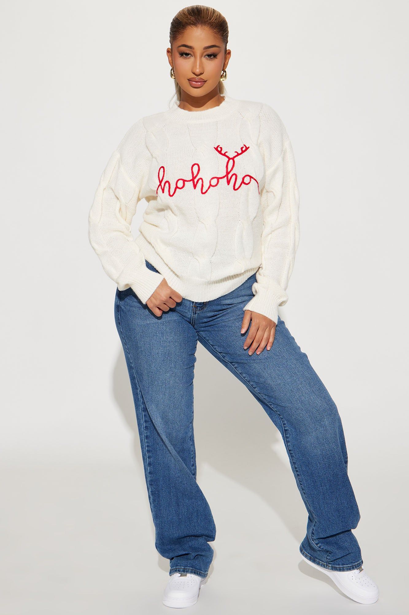 Ho Ho Ho Sweater - Ivory/combo sold by Fashion Nova product image thumbnail 2