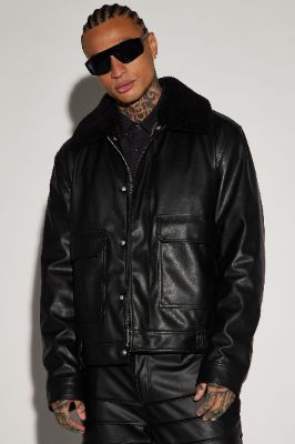 Iconic Leather Jacket - Black sold by Fashion Nova