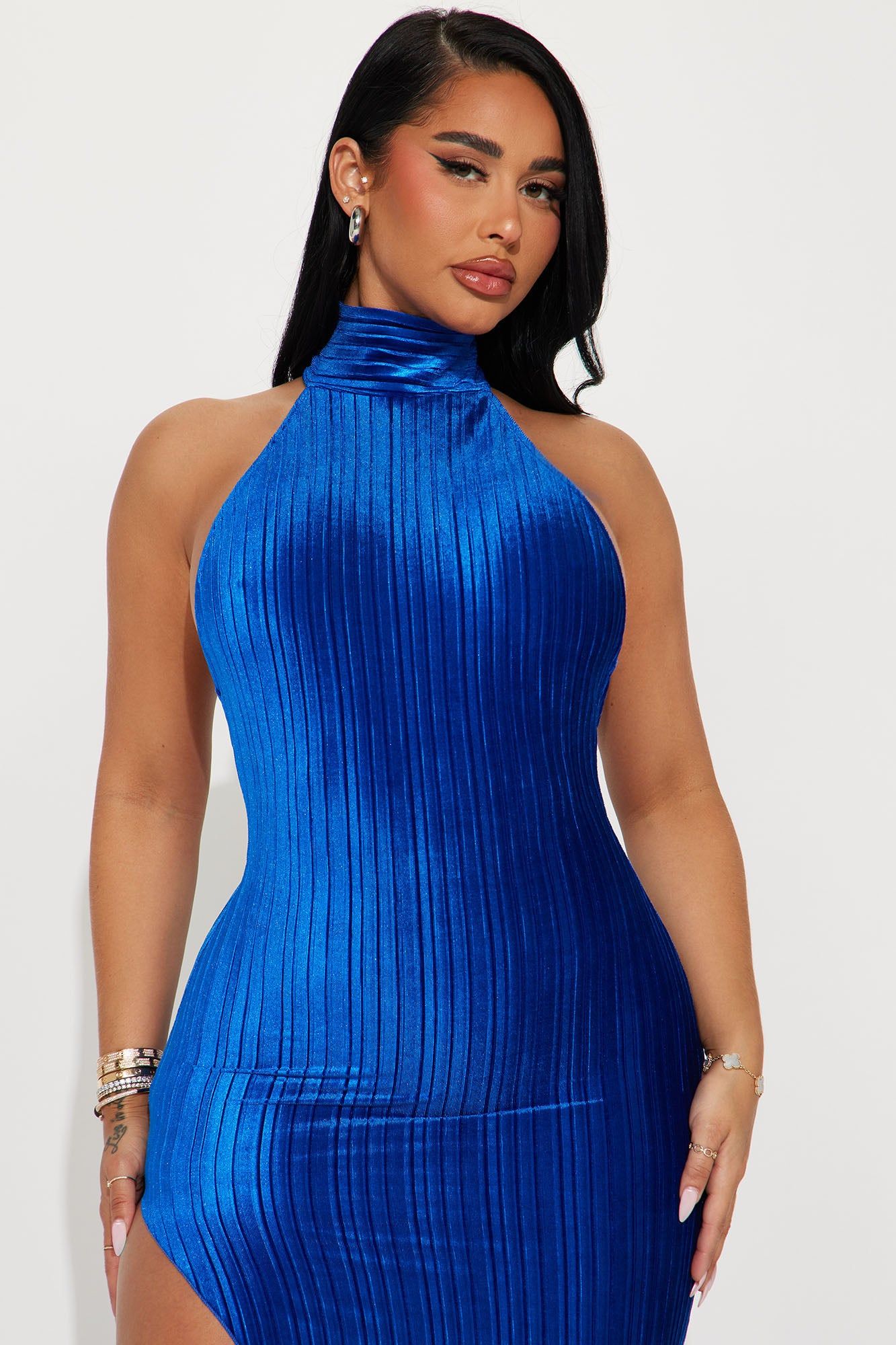 Anastacia Velvet Midi Dress - Royal sold by Fashion Nova product image thumbnail 2