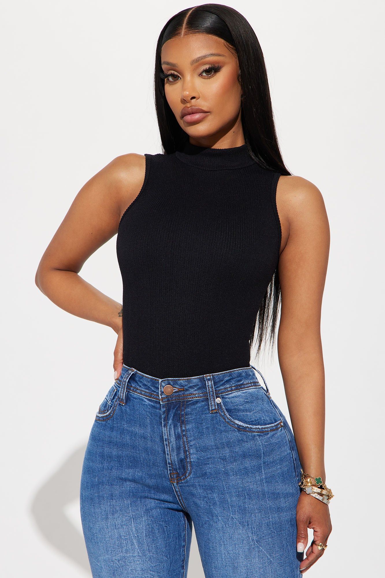 Stay Timeless Ribbed Tank Top - Black sold by Fashion Nova
