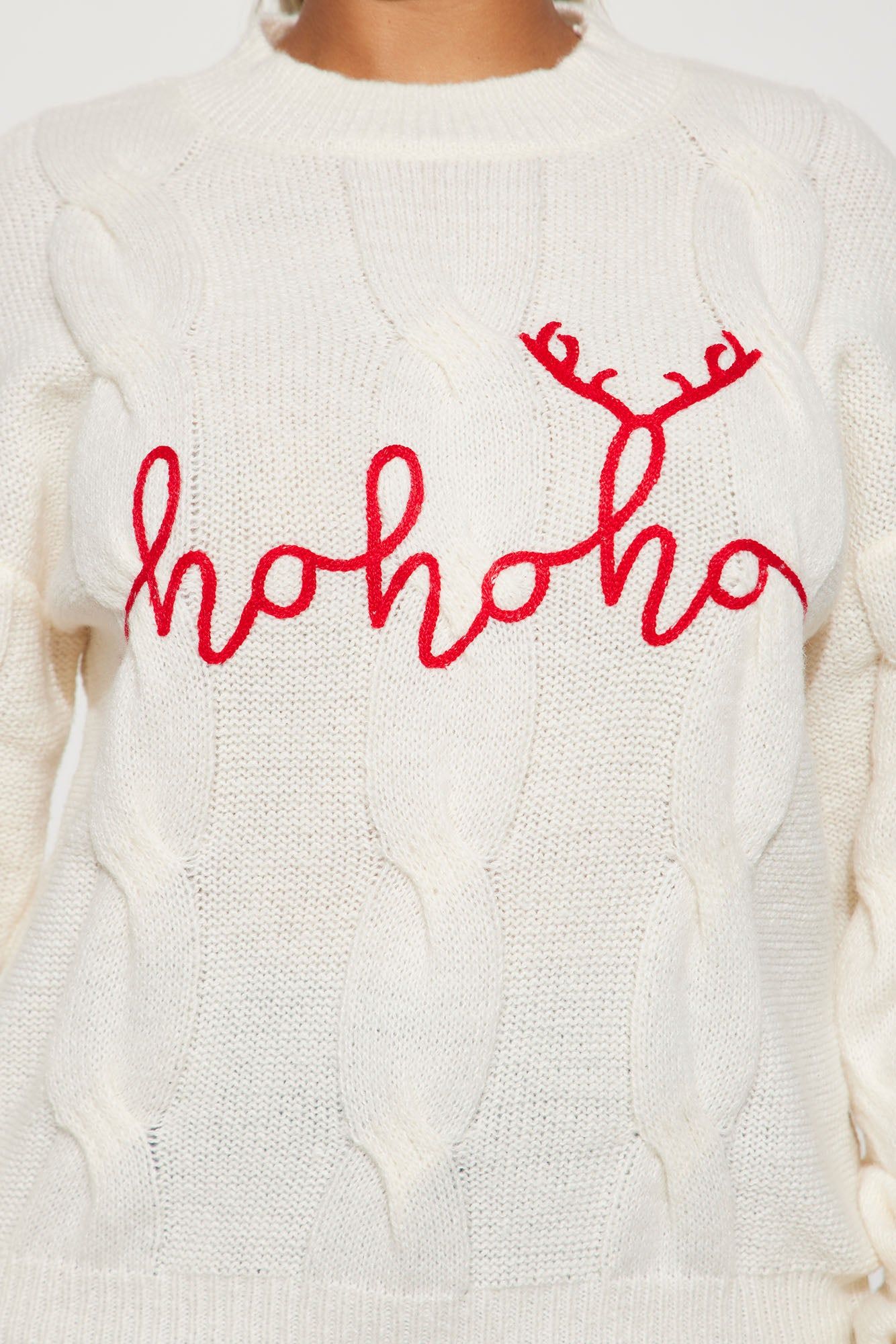 Ho Ho Ho Sweater - Ivory/combo sold by Fashion Nova product image thumbnail 3