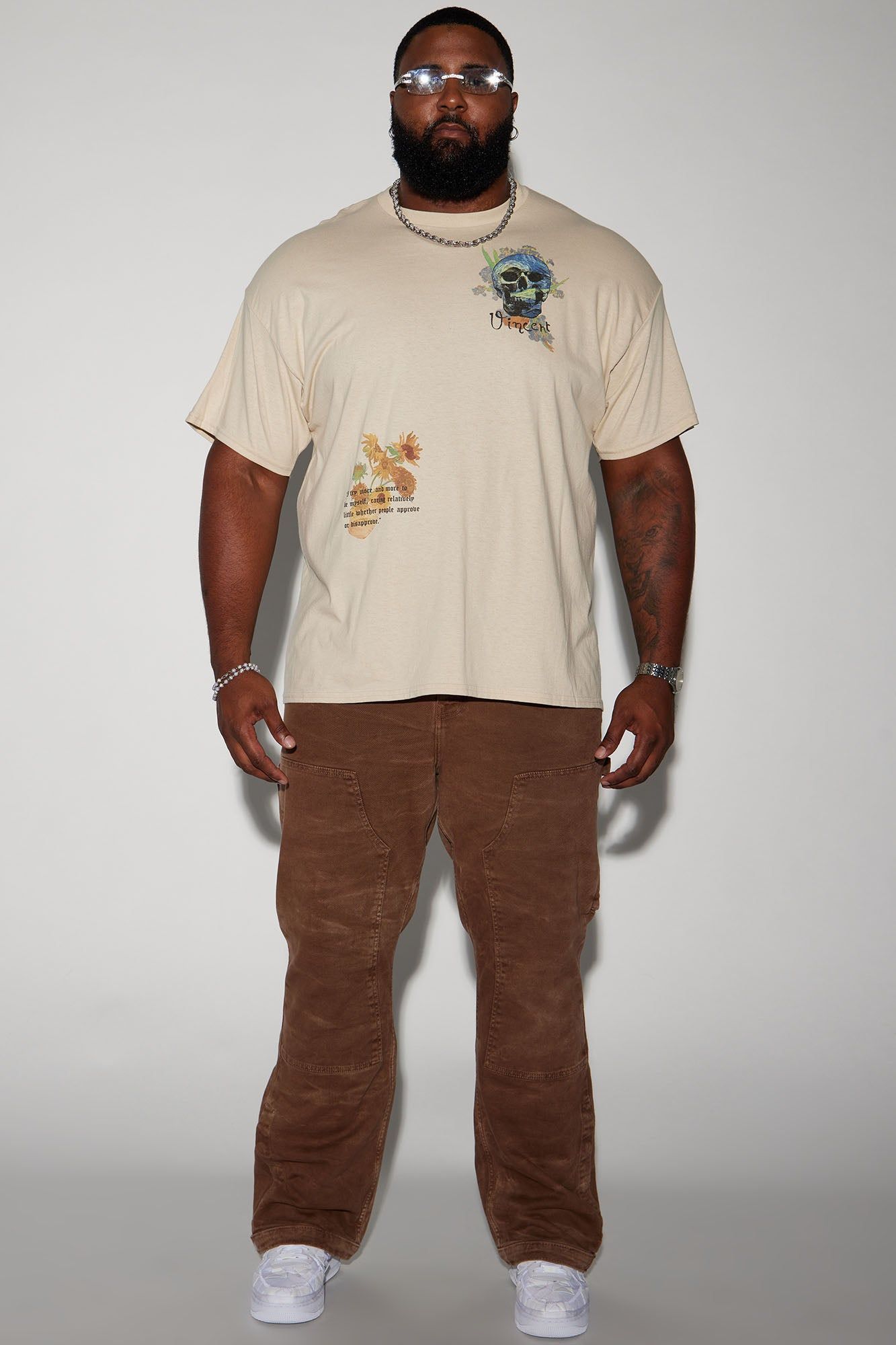 Vincent Van Gogh Sunflowers Short Sleeve Tee - Sand sold by Fashion Nova product image thumbnail 6