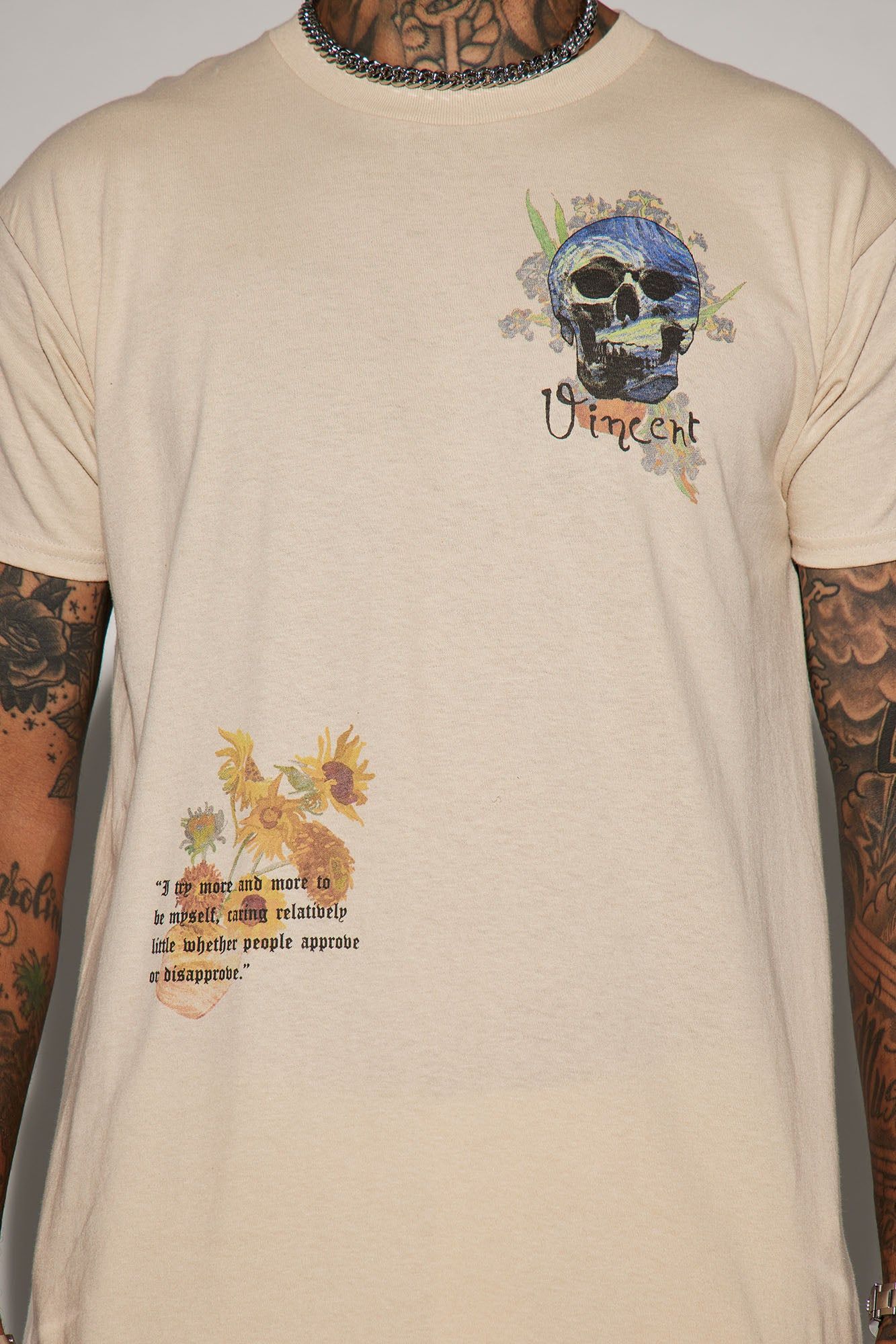 Vincent Van Gogh Sunflowers Short Sleeve Tee - Sand sold by Fashion Nova product image thumbnail 3