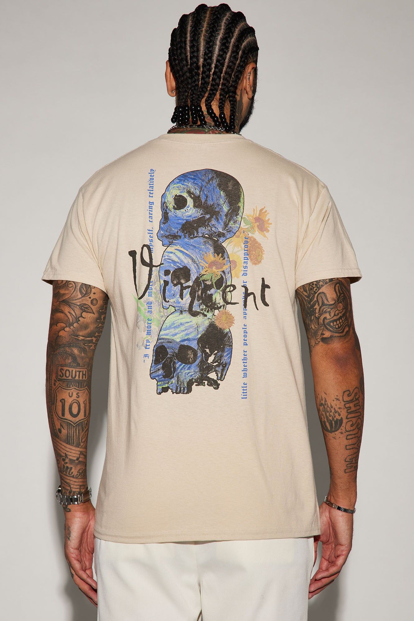 Vincent Van Gogh Sunflowers Short Sleeve Tee - Sand sold by Fashion Nova product image thumbnail 4