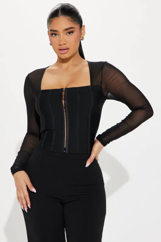 Wish It Was You Bandage Corset - Black sold by Fashion Nova