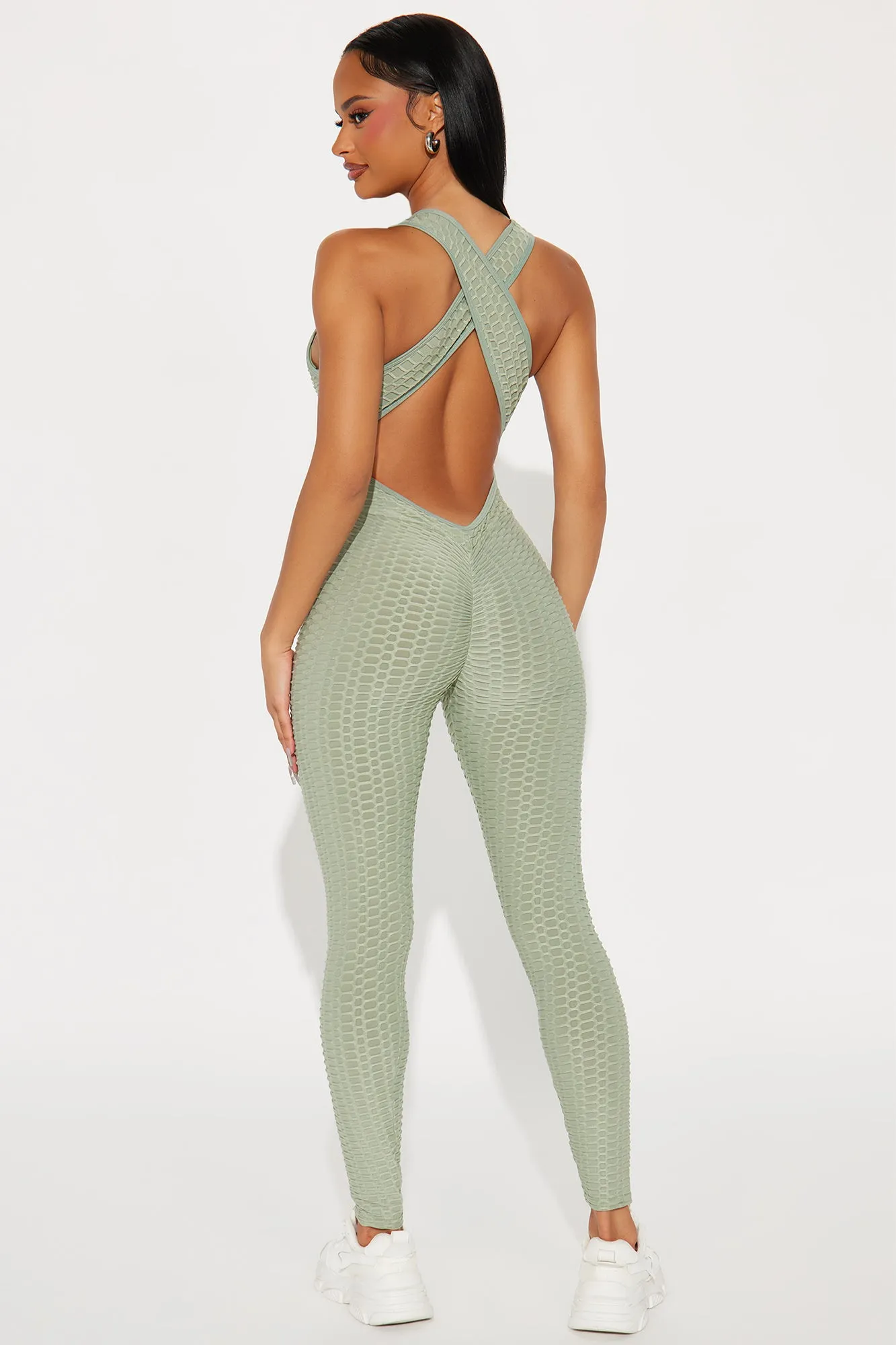 The Best Assets Textured Scrunch Butt Jumpsuit - Mint sold by Fashion Nova product image thumbnail 4