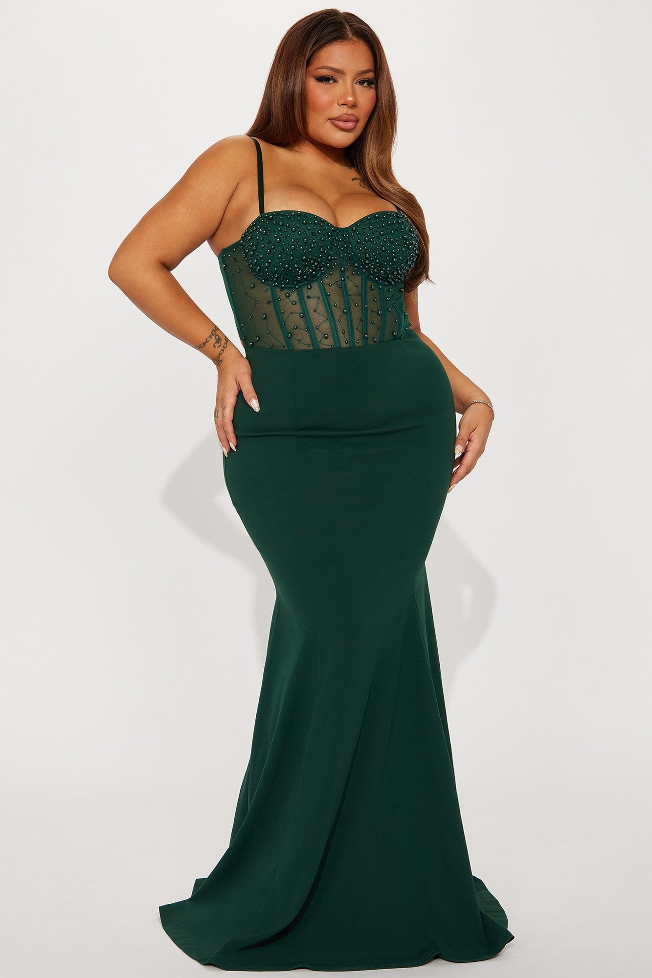 Bella Embellished Gown - Hunter sold by Fashion Nova product image thumbnail 4