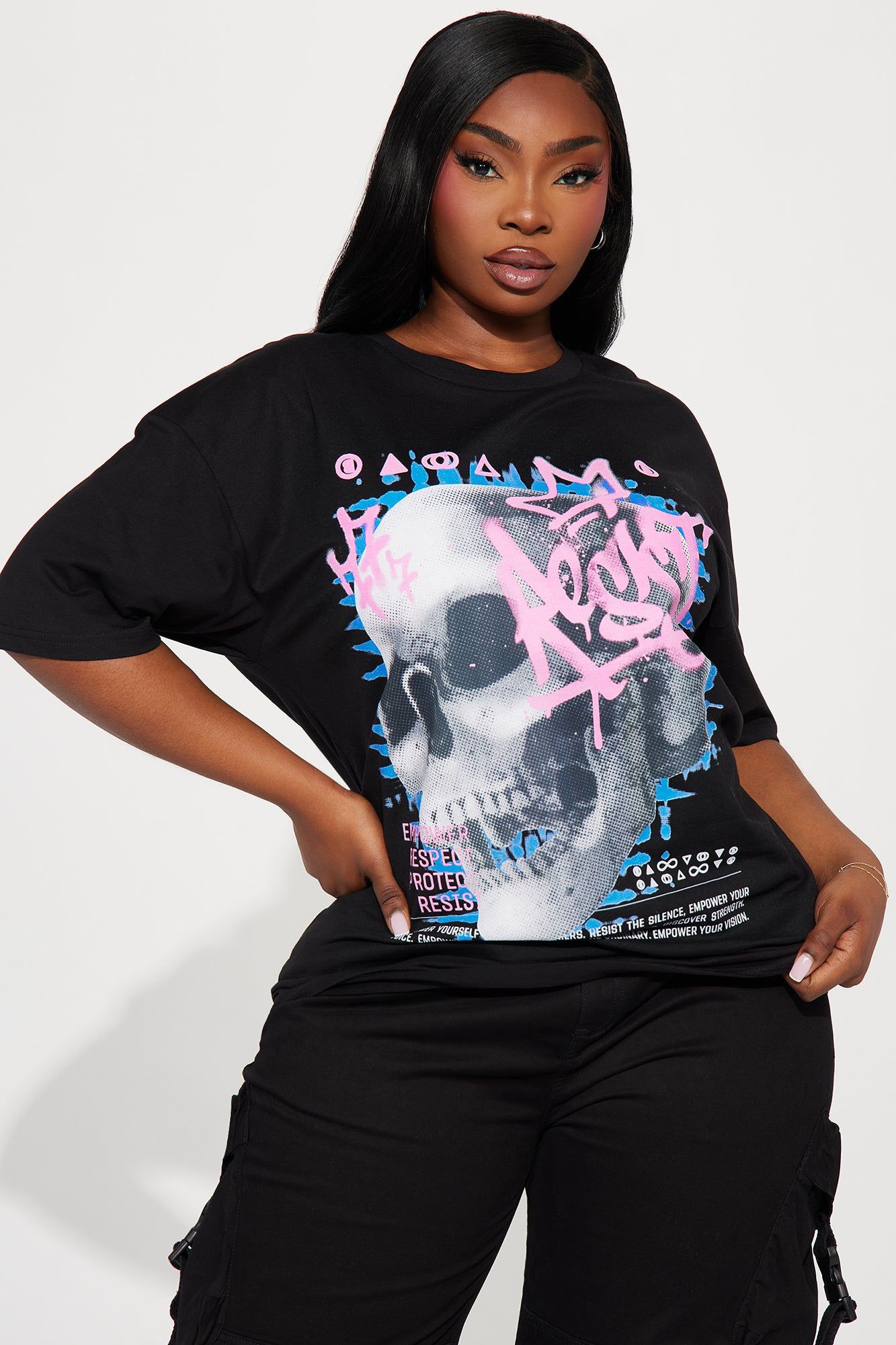 Empower Skull Graphic Tee - Black sold by Fashion Nova product image thumbnail 4