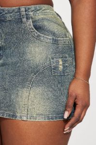 Skyla Tinted Denim Micro Mini Skirt - Medium Wash sold by Fashion Nova