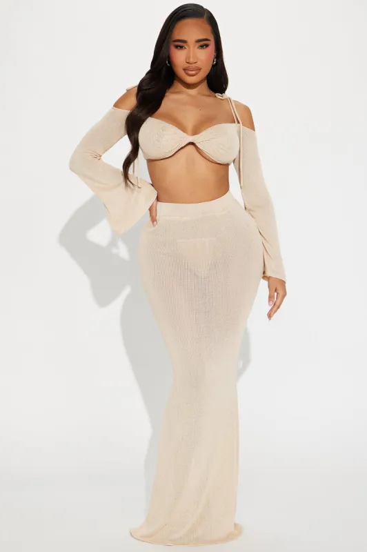 Sunset Vibe Crochet Skirt Set - Taupe sold by Fashion Nova