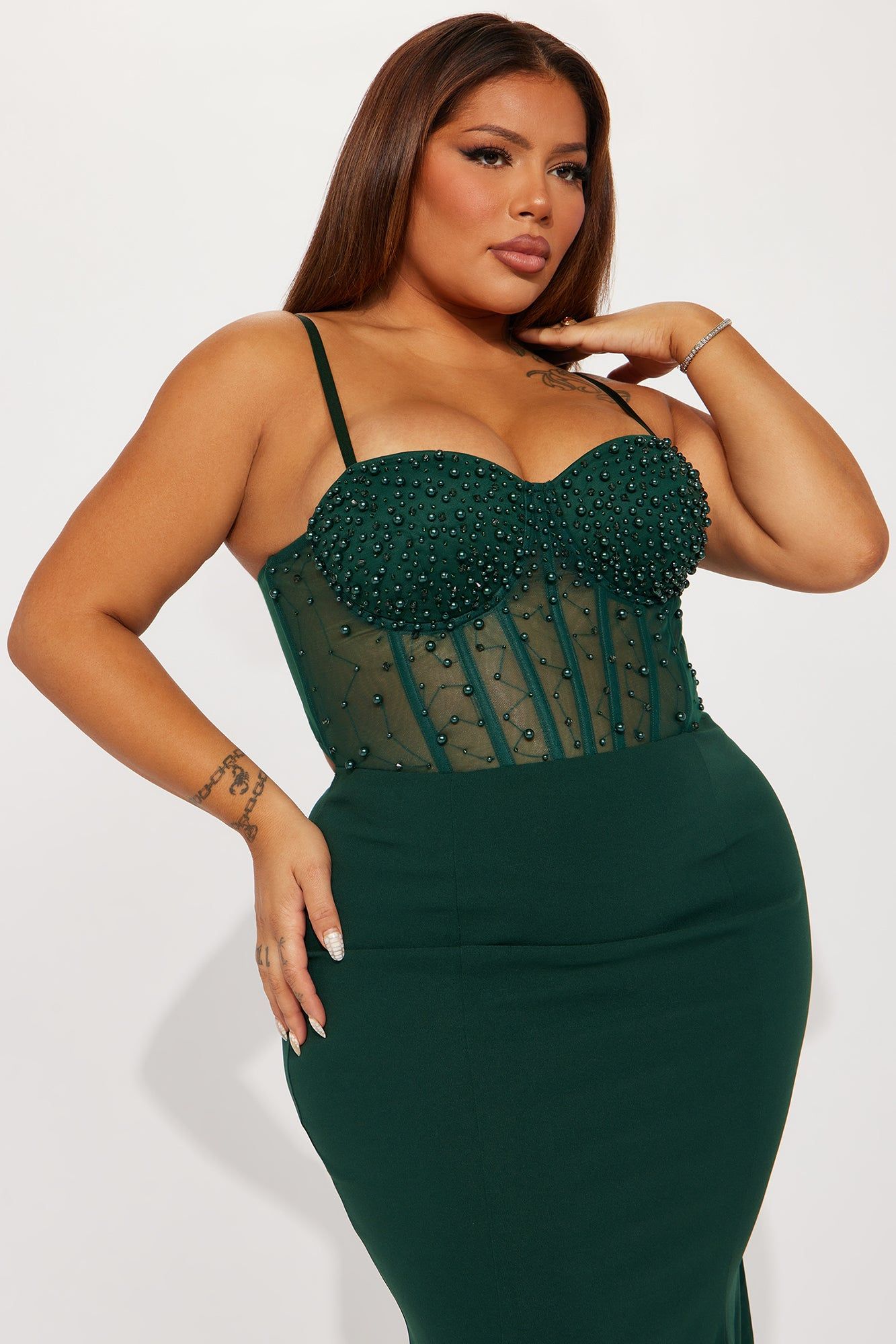 Bella Embellished Gown - Hunter sold by Fashion Nova product image thumbnail 5