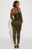 Never Blend In Mesh Jumpsuit - Olive sold by Fashion Nova