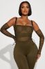 Never Blend In Mesh Jumpsuit - Olive sold by Fashion Nova