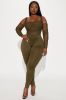 Never Blend In Mesh Jumpsuit - Olive sold by Fashion Nova