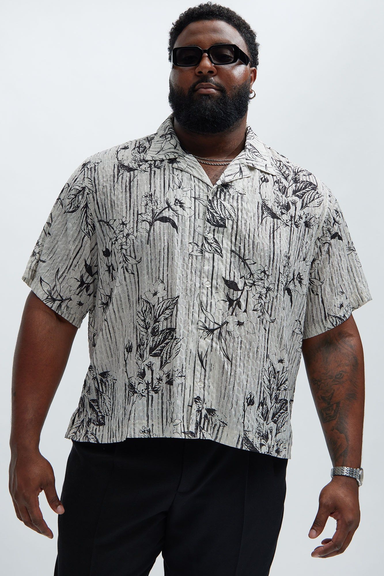 Depok Textured Shirt - Cream/combo sold by Fashion Nova product image thumbnail 4