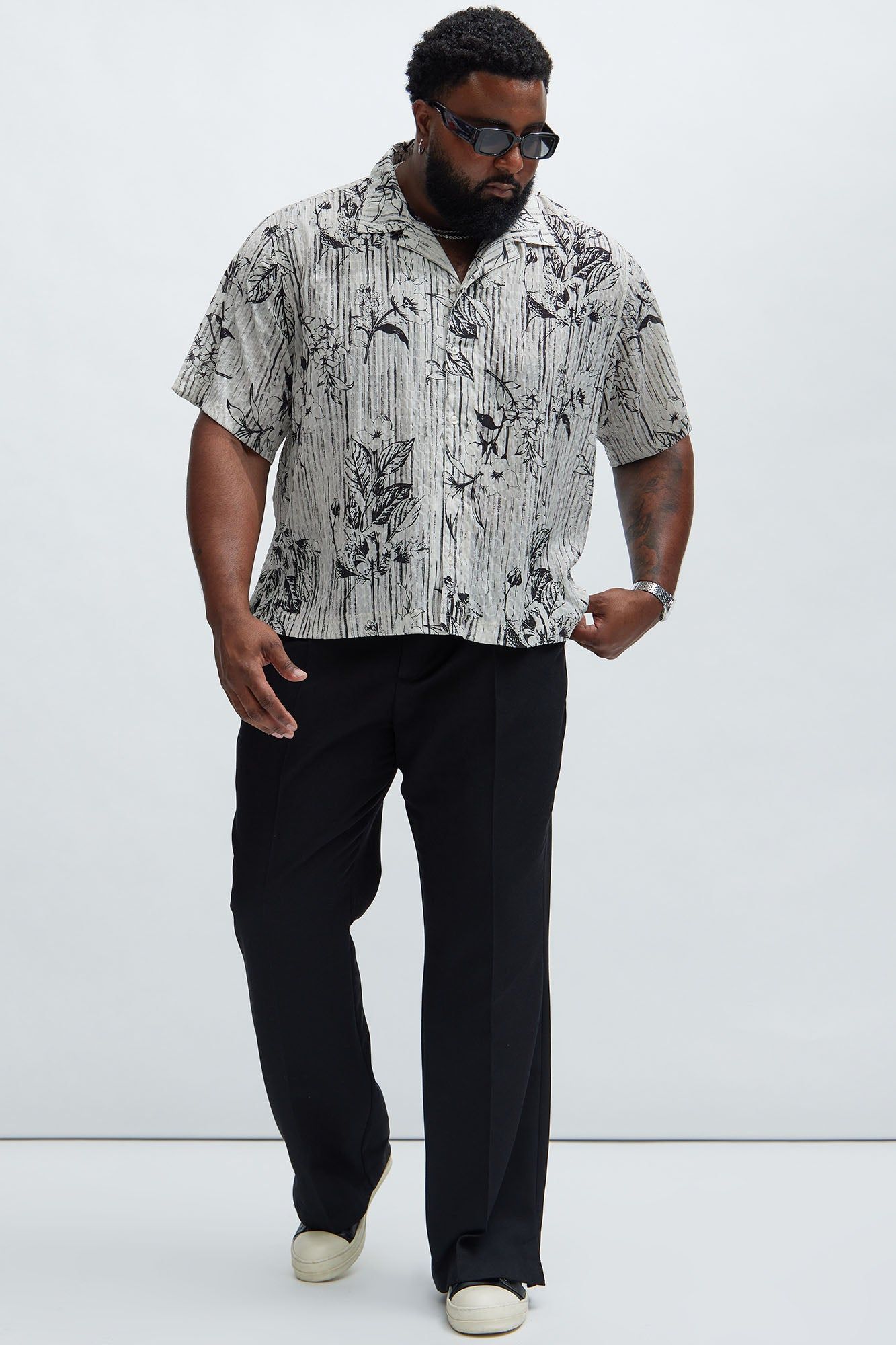 Depok Textured Shirt - Cream/combo sold by Fashion Nova product image thumbnail 5