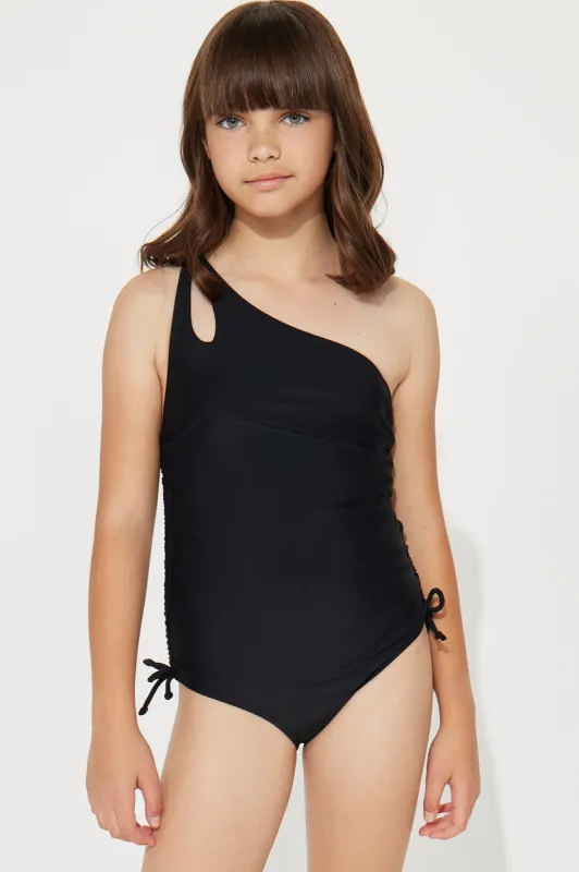 Mini Mariah Ruched 1 Piece Swimsuit - Black sold by Fashion Nova